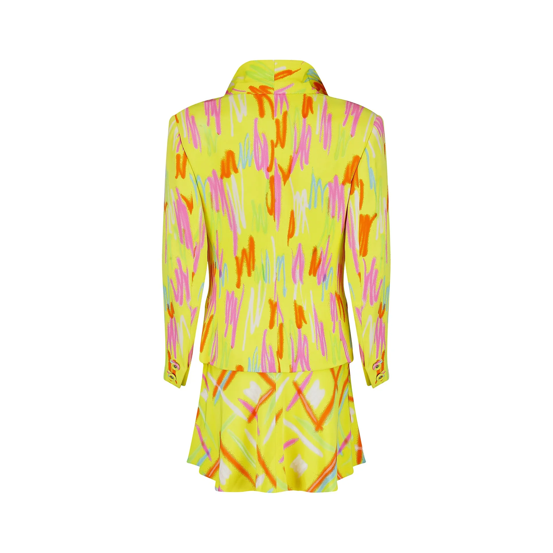1996 Gianni Versace Couture Neon Dress Suit
