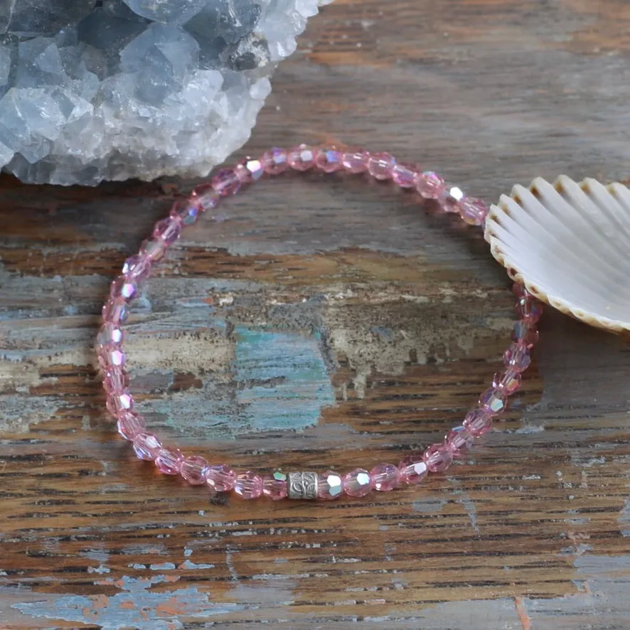 4mm Pink Swarovski Bracelet