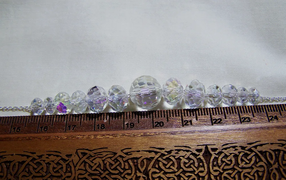Aurora Borealis Swarovski Crystals Sterling Silver Necklace