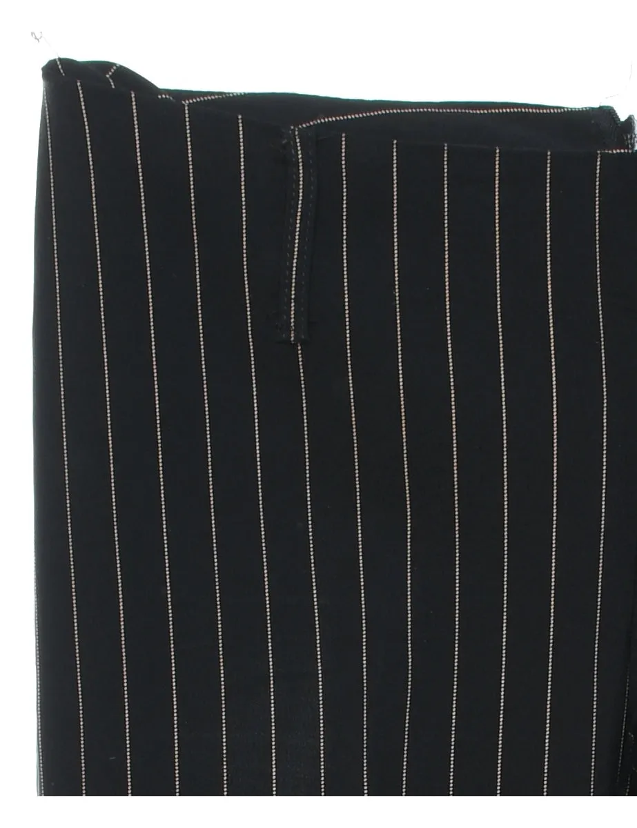 Black Pinstriped Casual Trousers - W31 L33