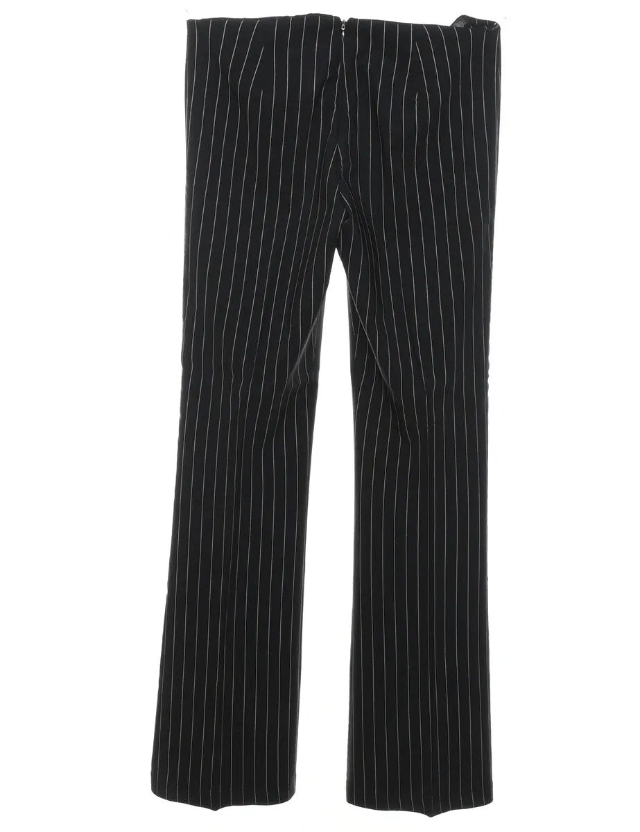 Black Pinstriped Casual Trousers - W31 L33