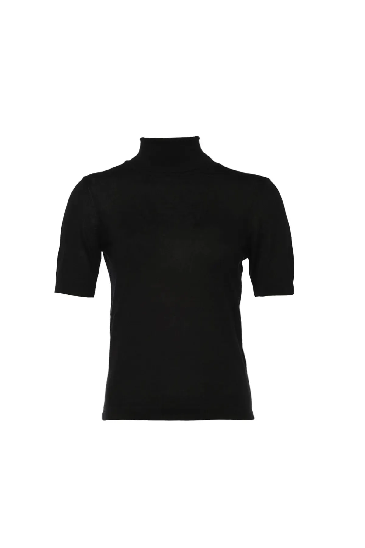 Black Silk and Cashmere Aleyna Short Sleeve Women's Knitwear