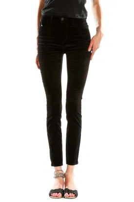 Black Velvet High-Waisted Skinny Pants