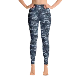 Blue Camo Pixel Yoga Pants
