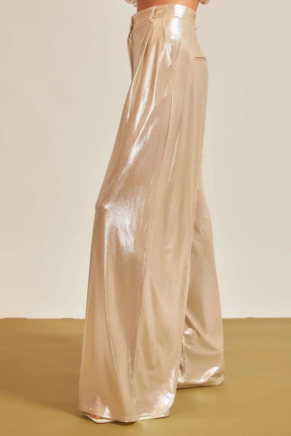 Champagne Shimmer Dress Pants