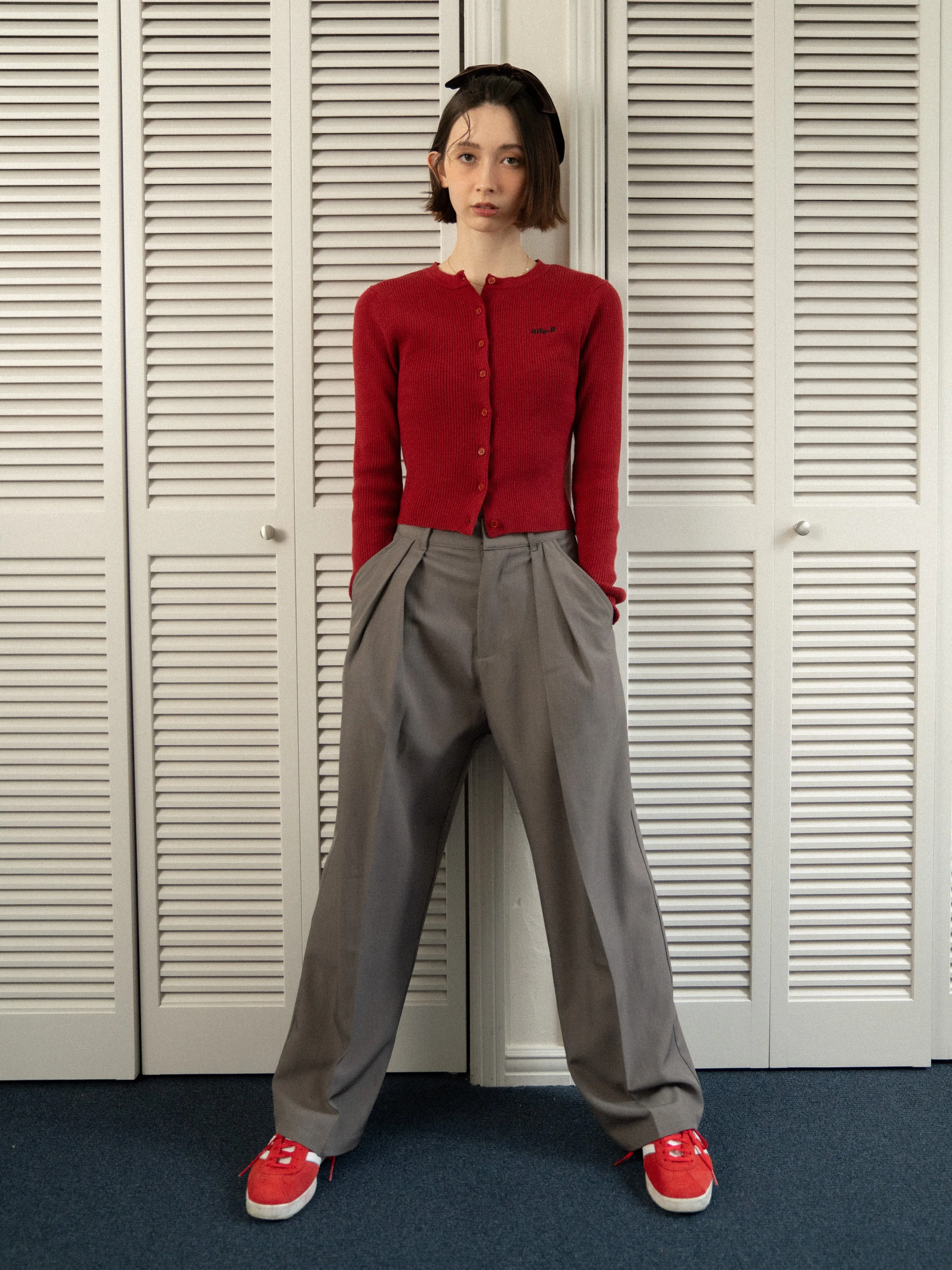 Classic High-waisted Tuck Pants