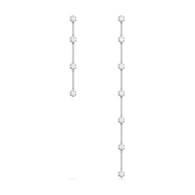 Constella Drop Asymmetric Design White Rhodium Plated Earrings 5641681