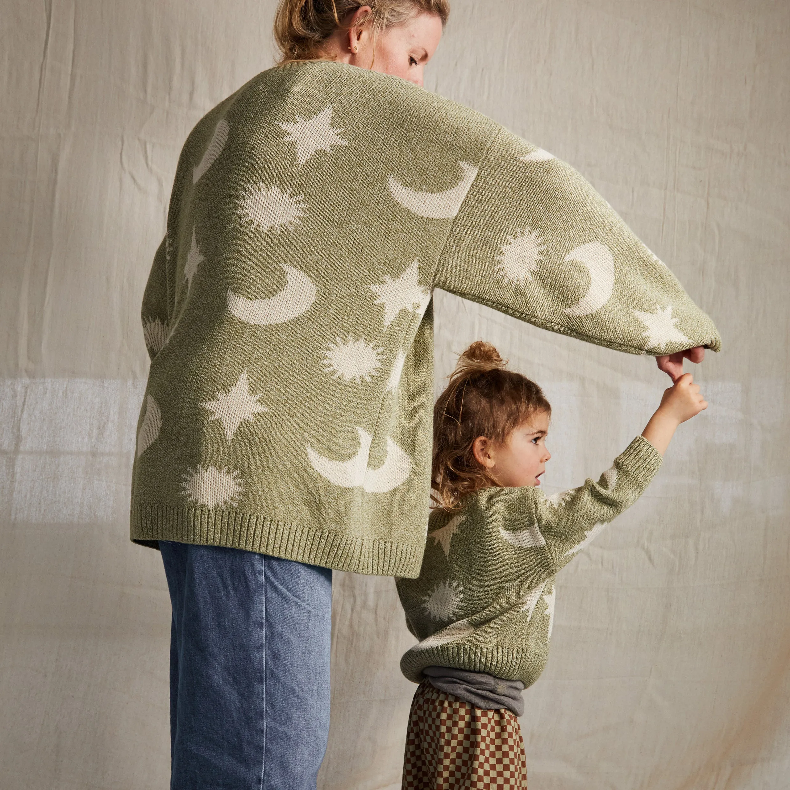 Cozmo Matcha Moon Star Sweater Adult