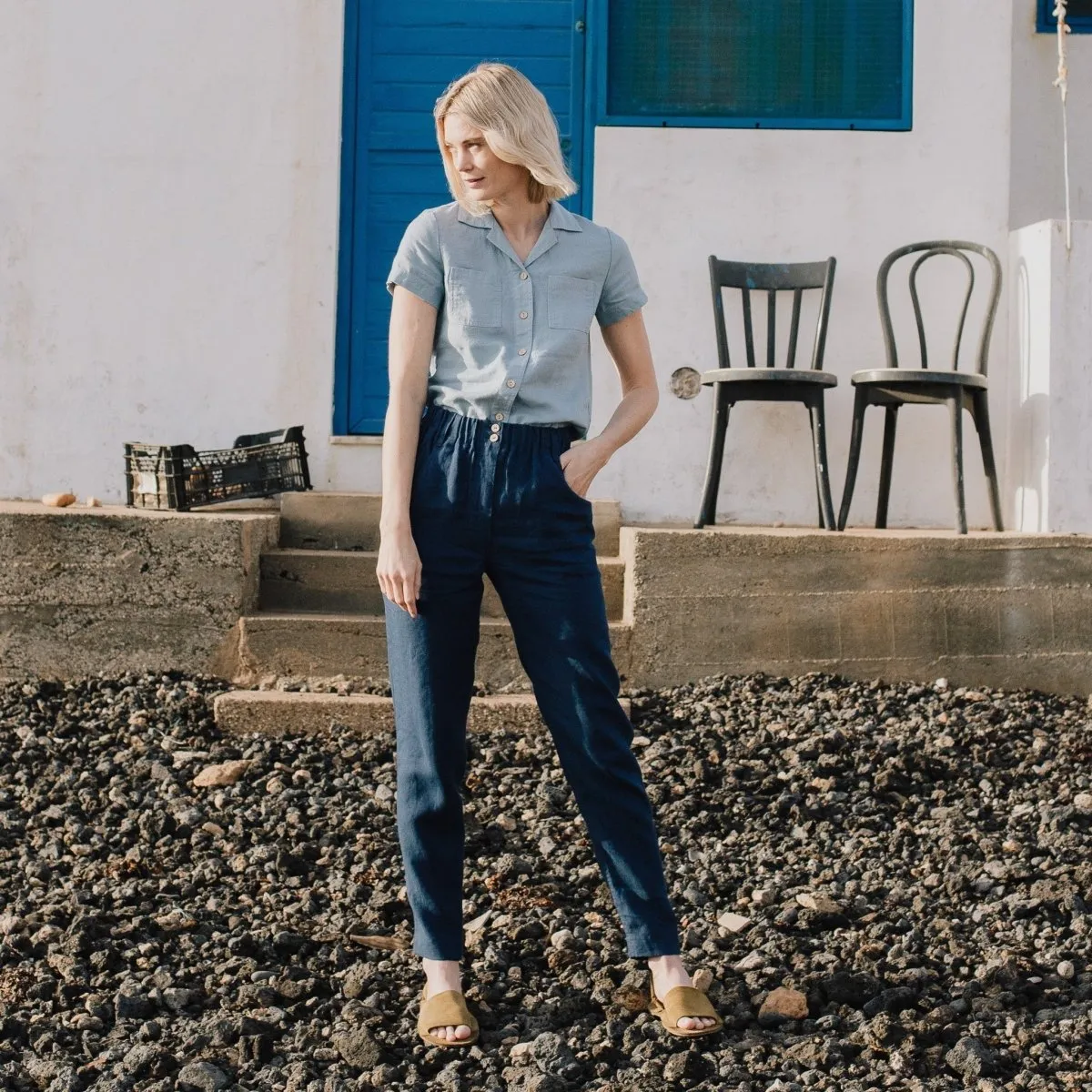 DOOLIN high-waisted linen pants
