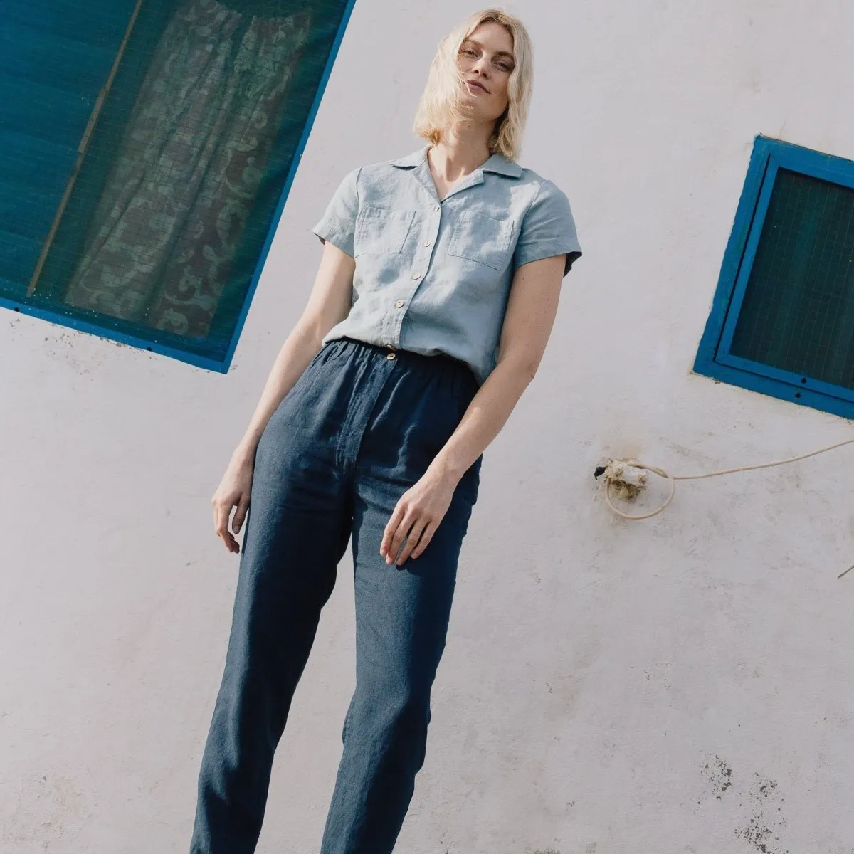 DOOLIN high-waisted linen pants
