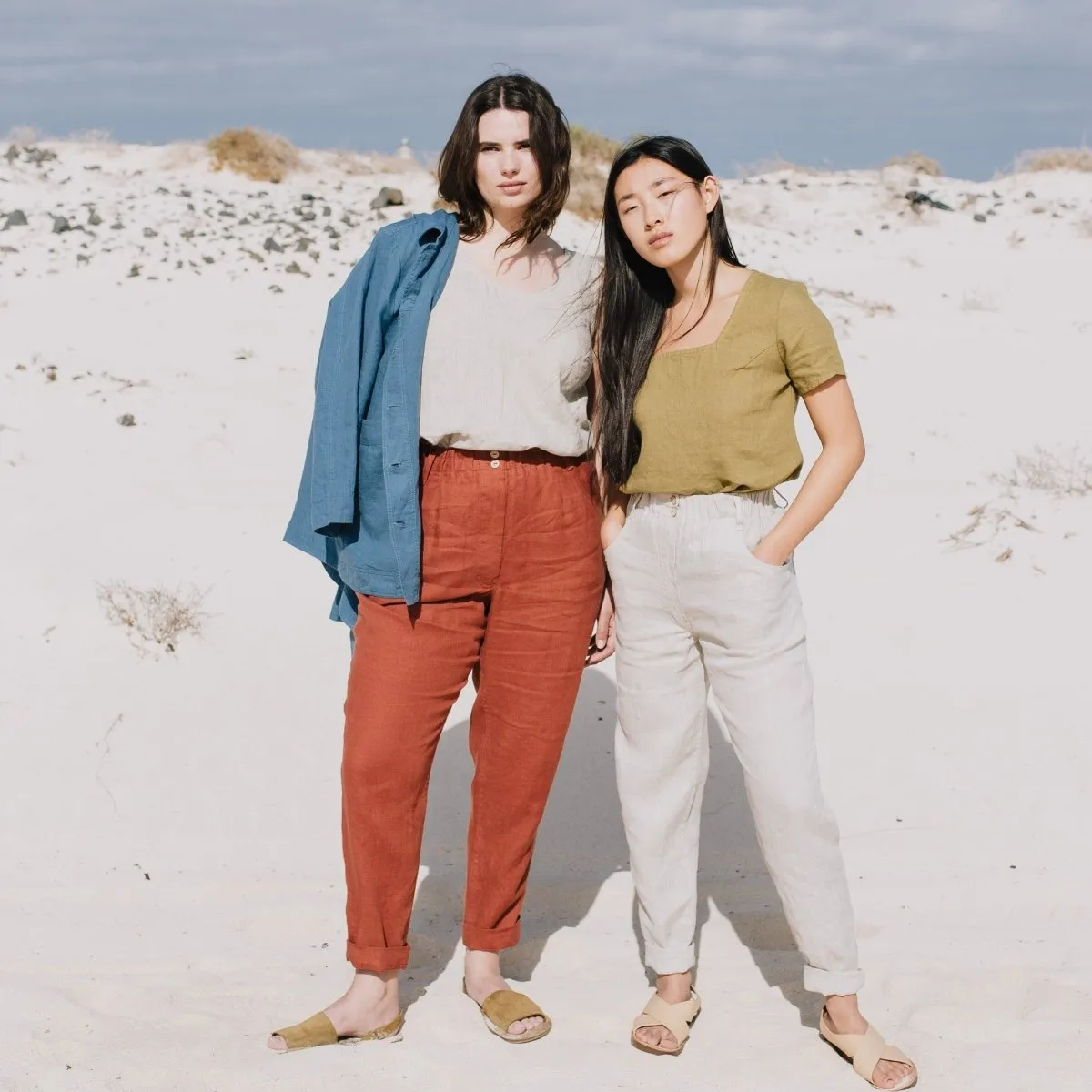 DOOLIN high-waisted linen pants