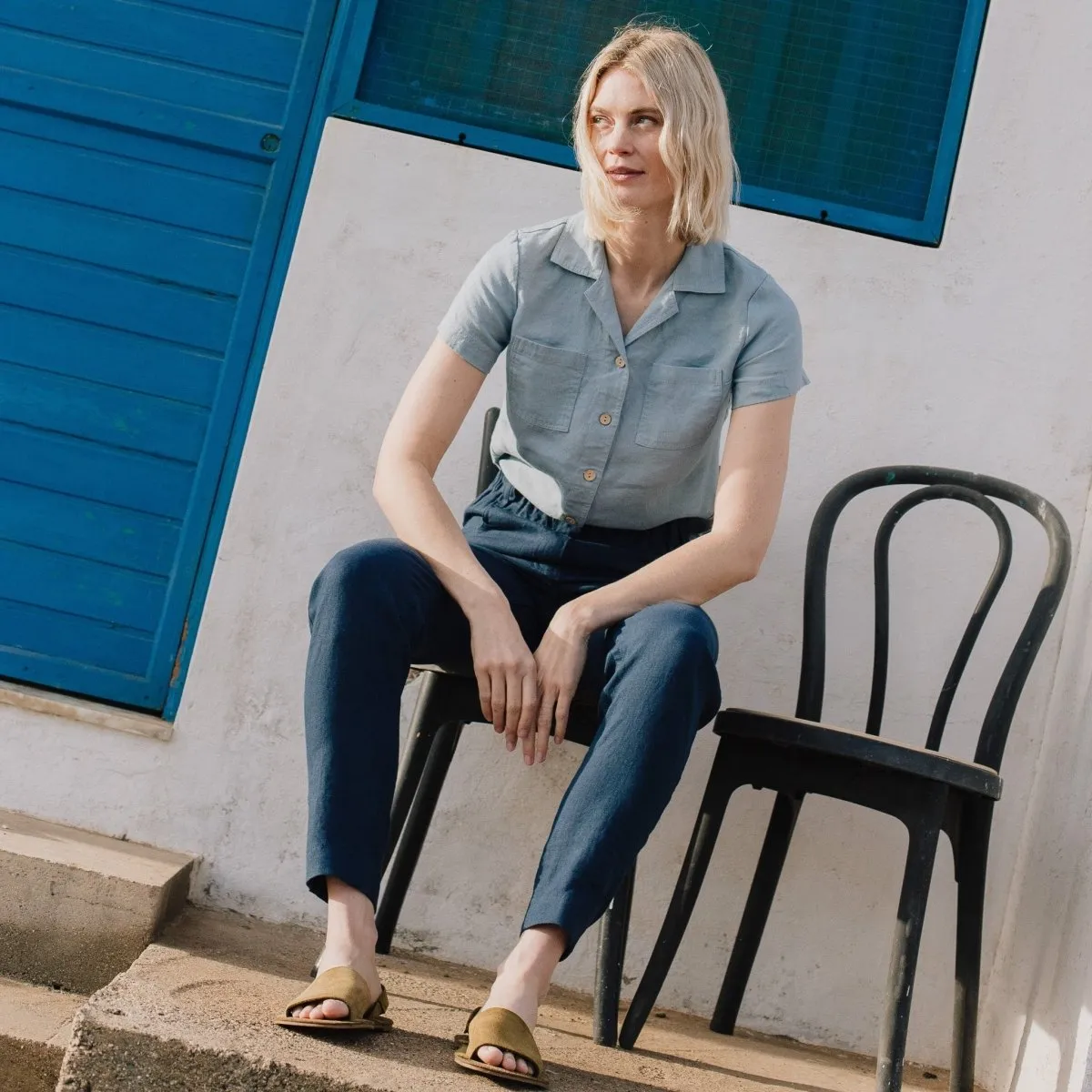 DOOLIN high-waisted linen pants