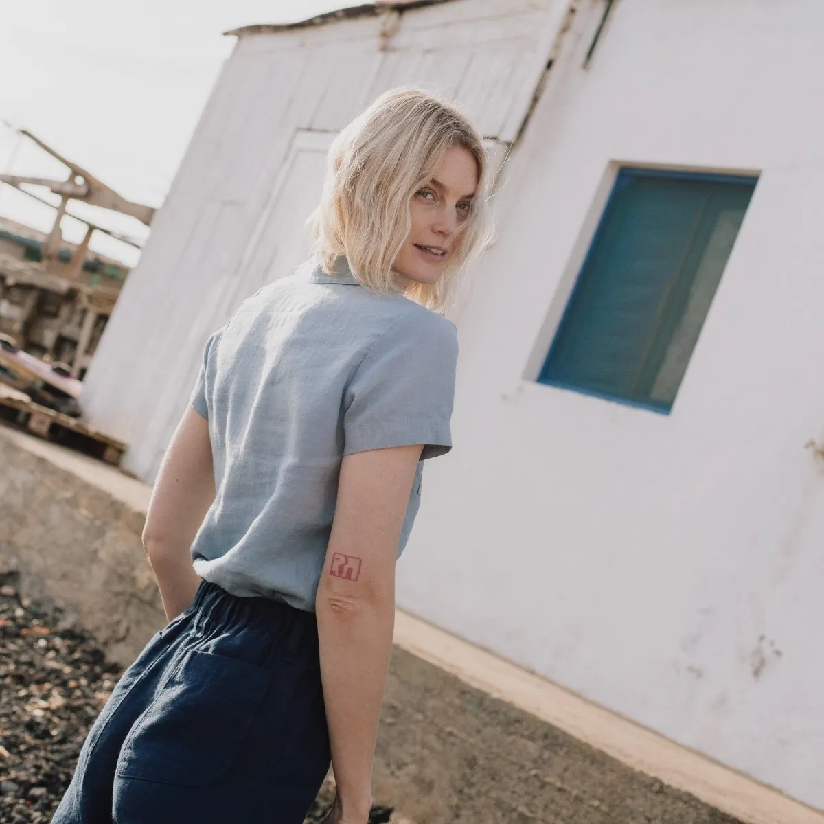 DOOLIN high-waisted linen pants
