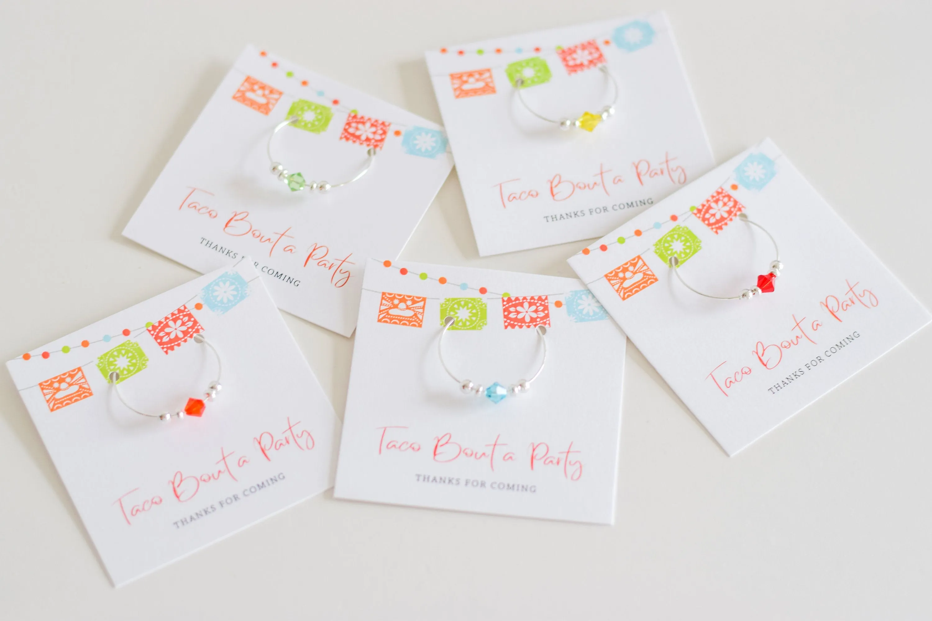 Fiesta Party Favors, Taco Bout a Party Cinco De Mayo Party, Swarovski Crystal Wine Charms