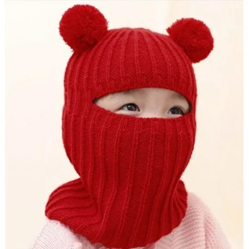 Full Face Pompom Hat