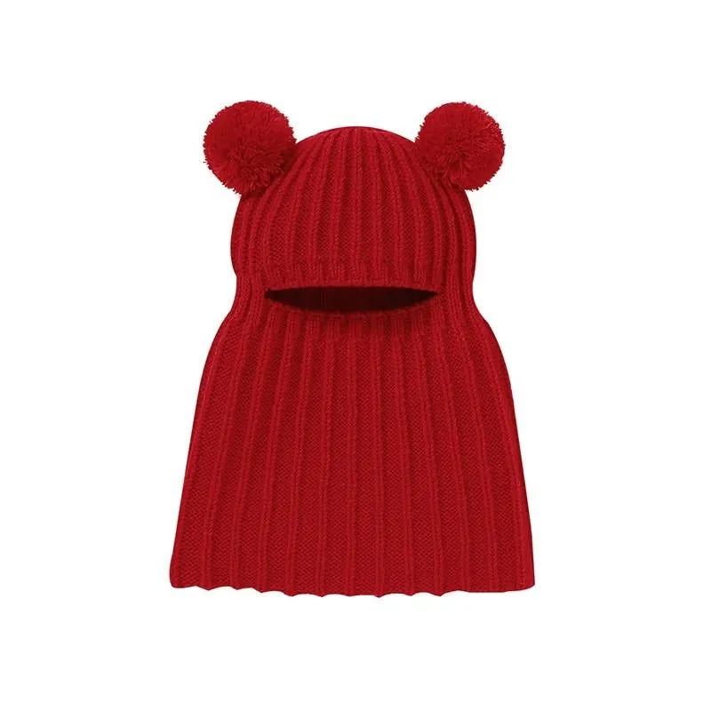 Full Face Pompom Hat