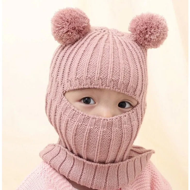 Full Face Pompom Hat