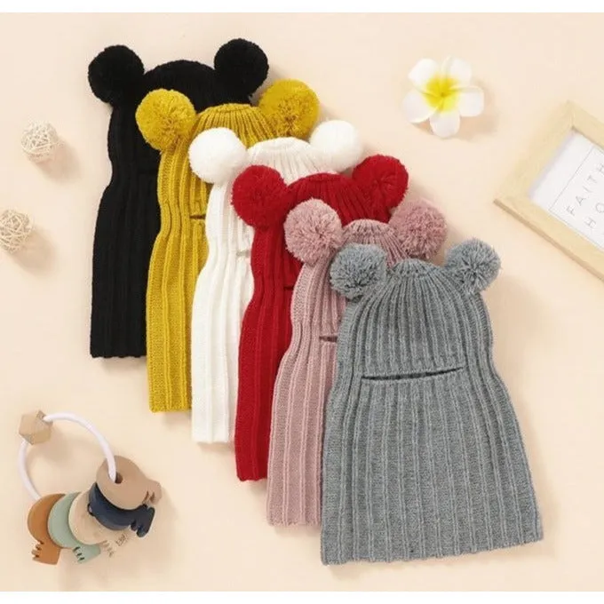Full Face Pompom Hat