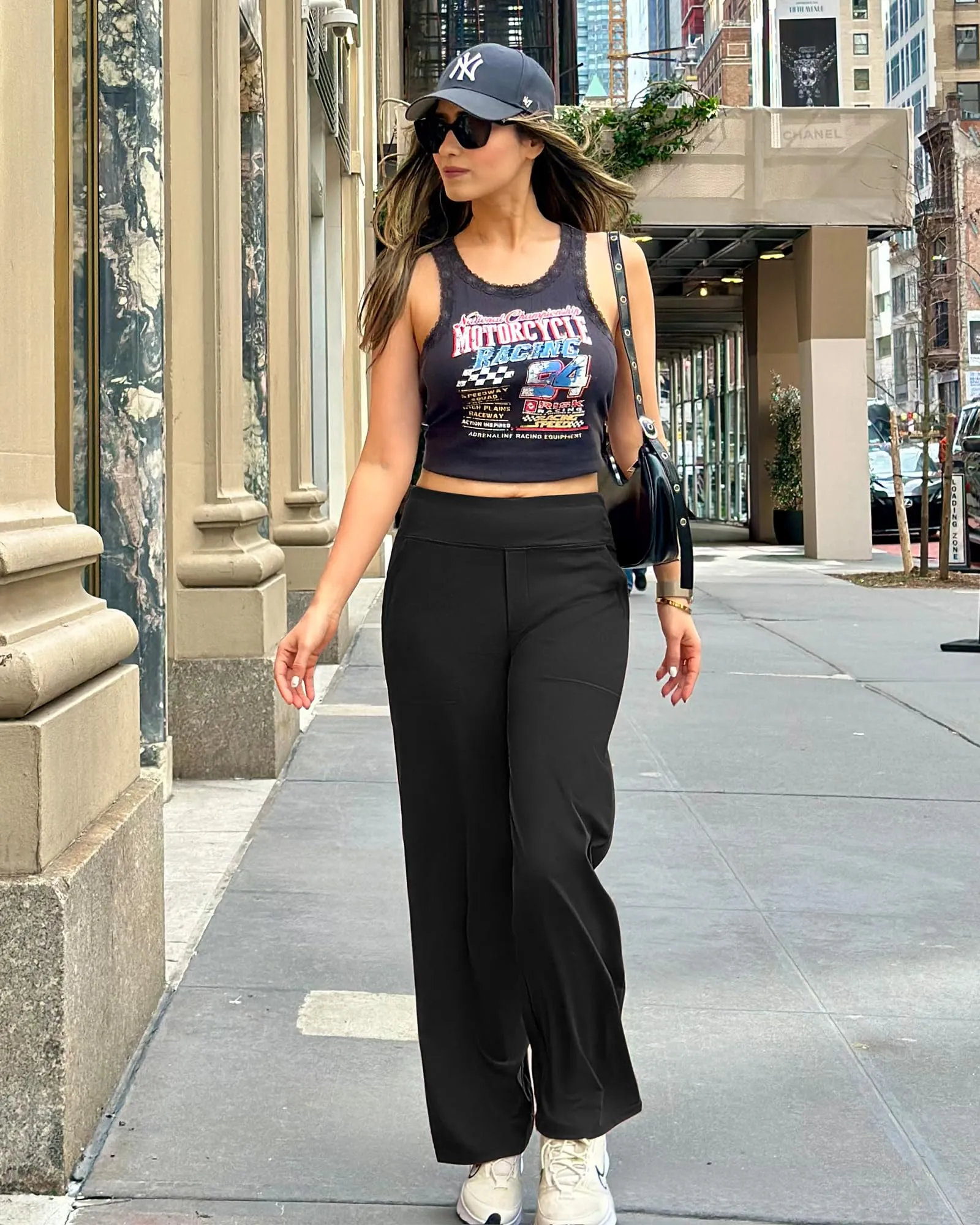 G4Free Wide Leg Pants Woman Yoga Pants with Pockets Loose Casual Palazzo Fashion Sweatpants Stretch Dress Work Clothes(Black,L,31")
