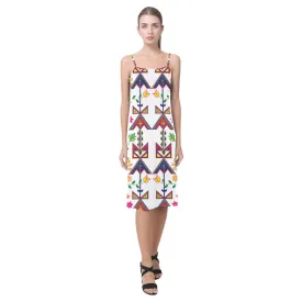 Geometric Floral Spring - White Alcestis Slip Dress