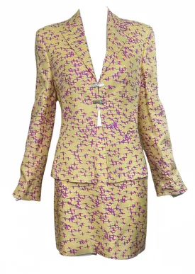 Gianni Versace 90s “Yellow Geese Flying South” Skirt Suit  New/Old