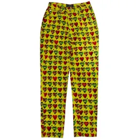 Gianni Versace Yellow Heart Print Jeans