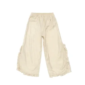 Girls Cream Pipp Fringe Trousers