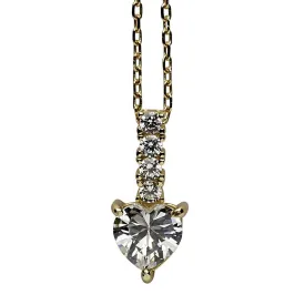 Gold Crystal Heart Pendant