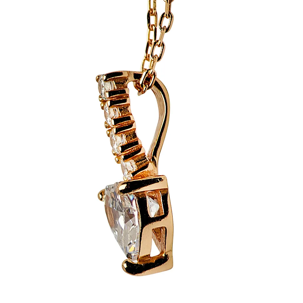 Gold Crystal Heart Pendant