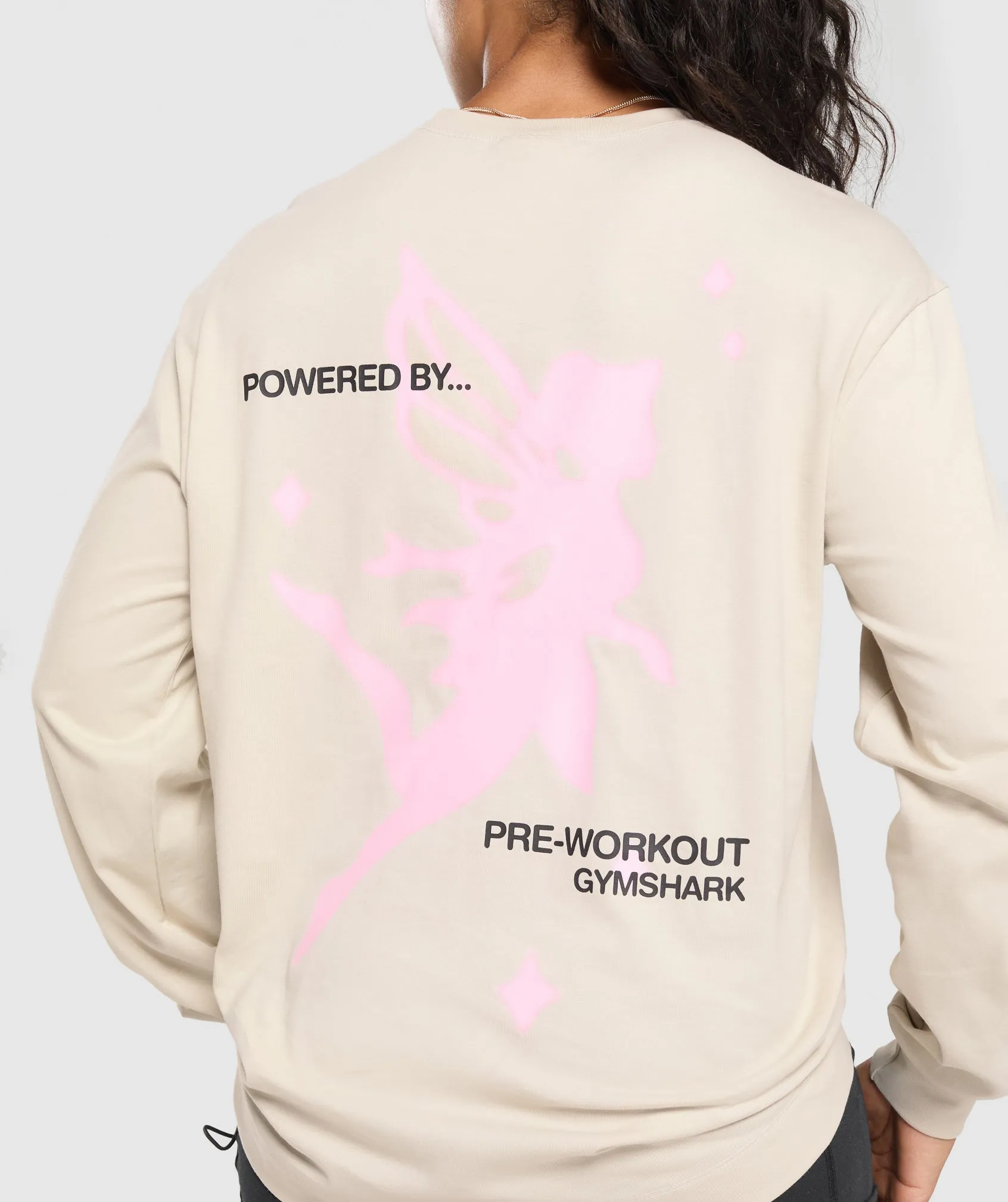 Gymshark Powered By Pre Long Sleeve Top - Pebble Grey