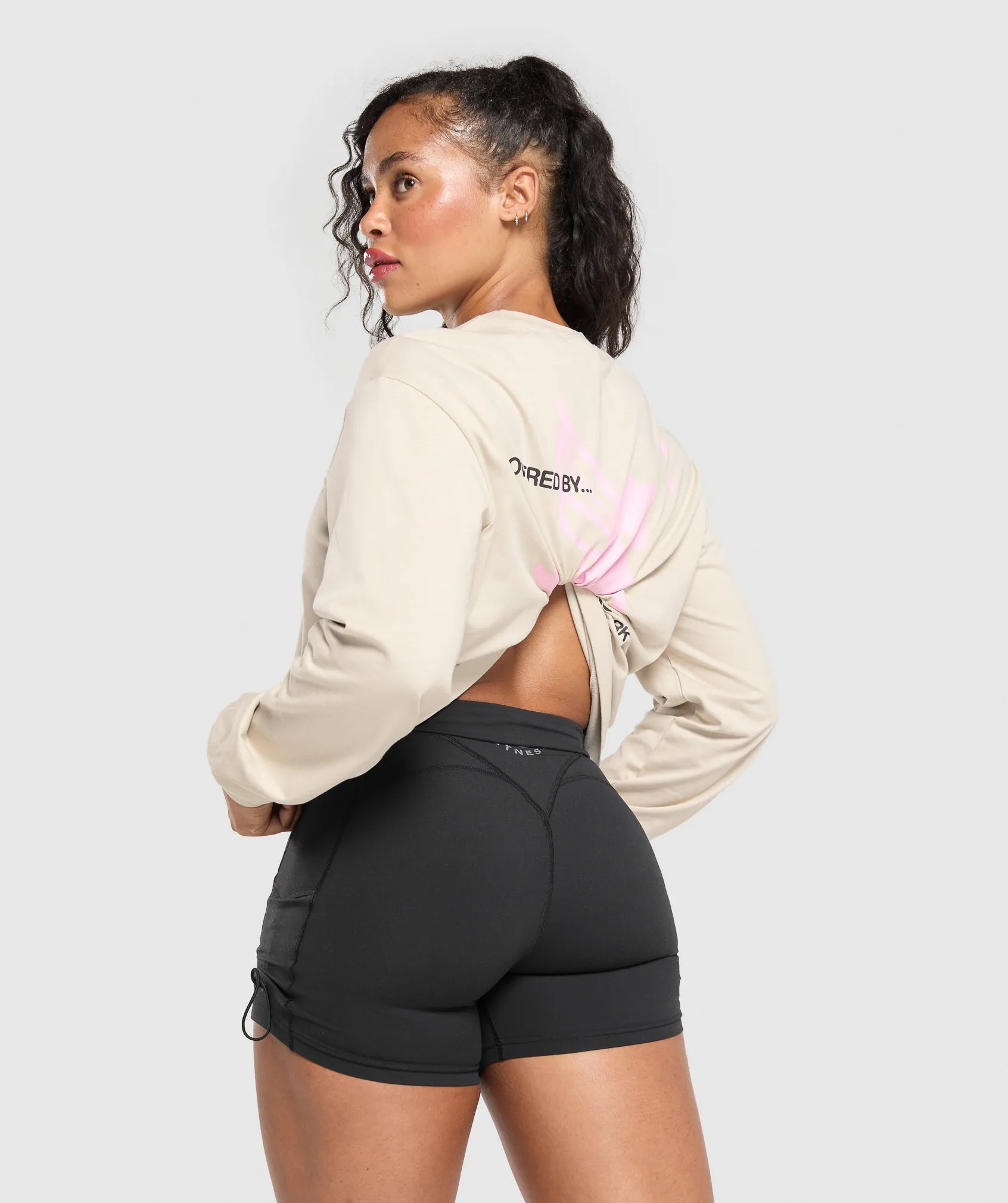 Gymshark Powered By Pre Long Sleeve Top - Pebble Grey