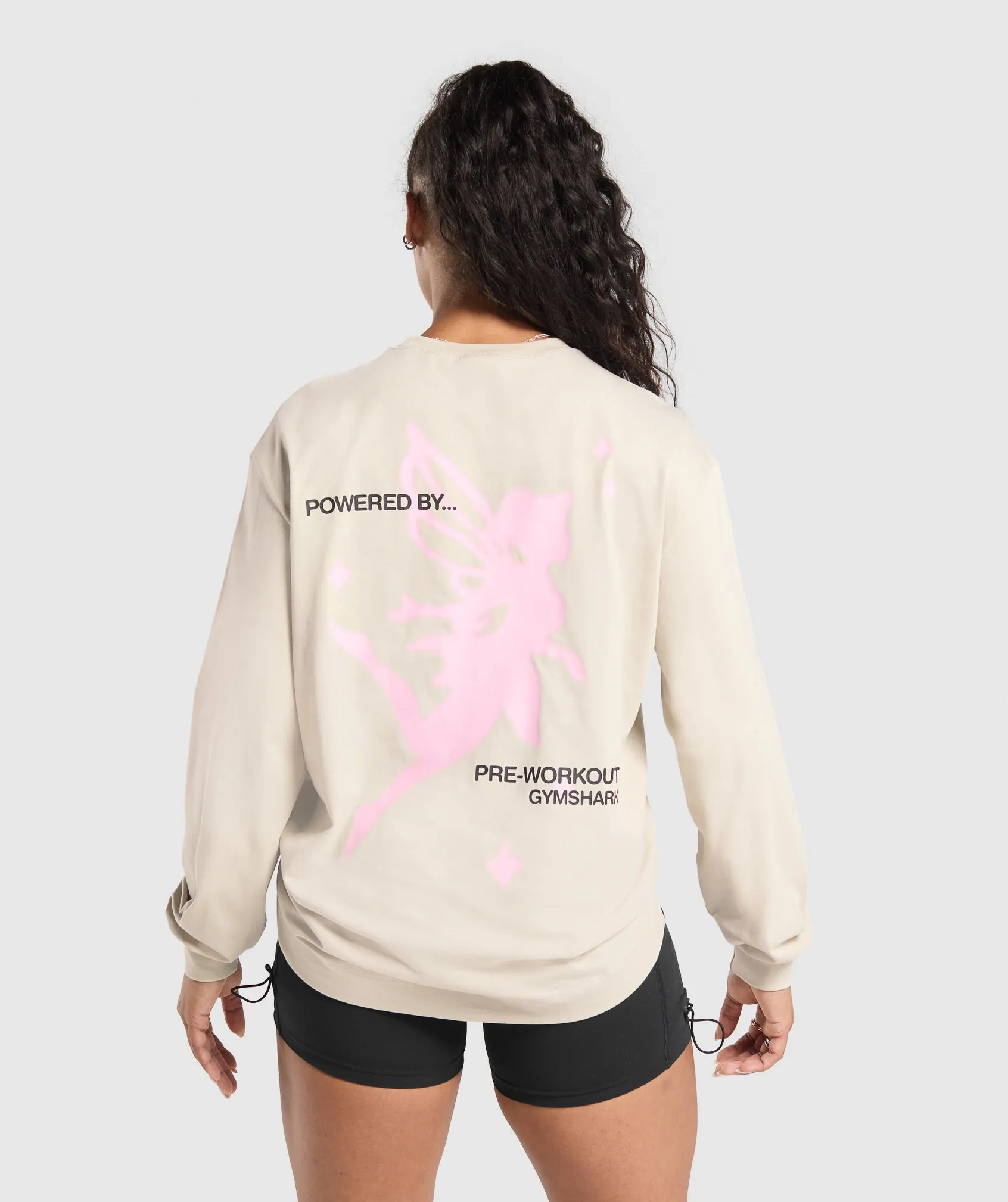 Gymshark Powered By Pre Long Sleeve Top - Pebble Grey