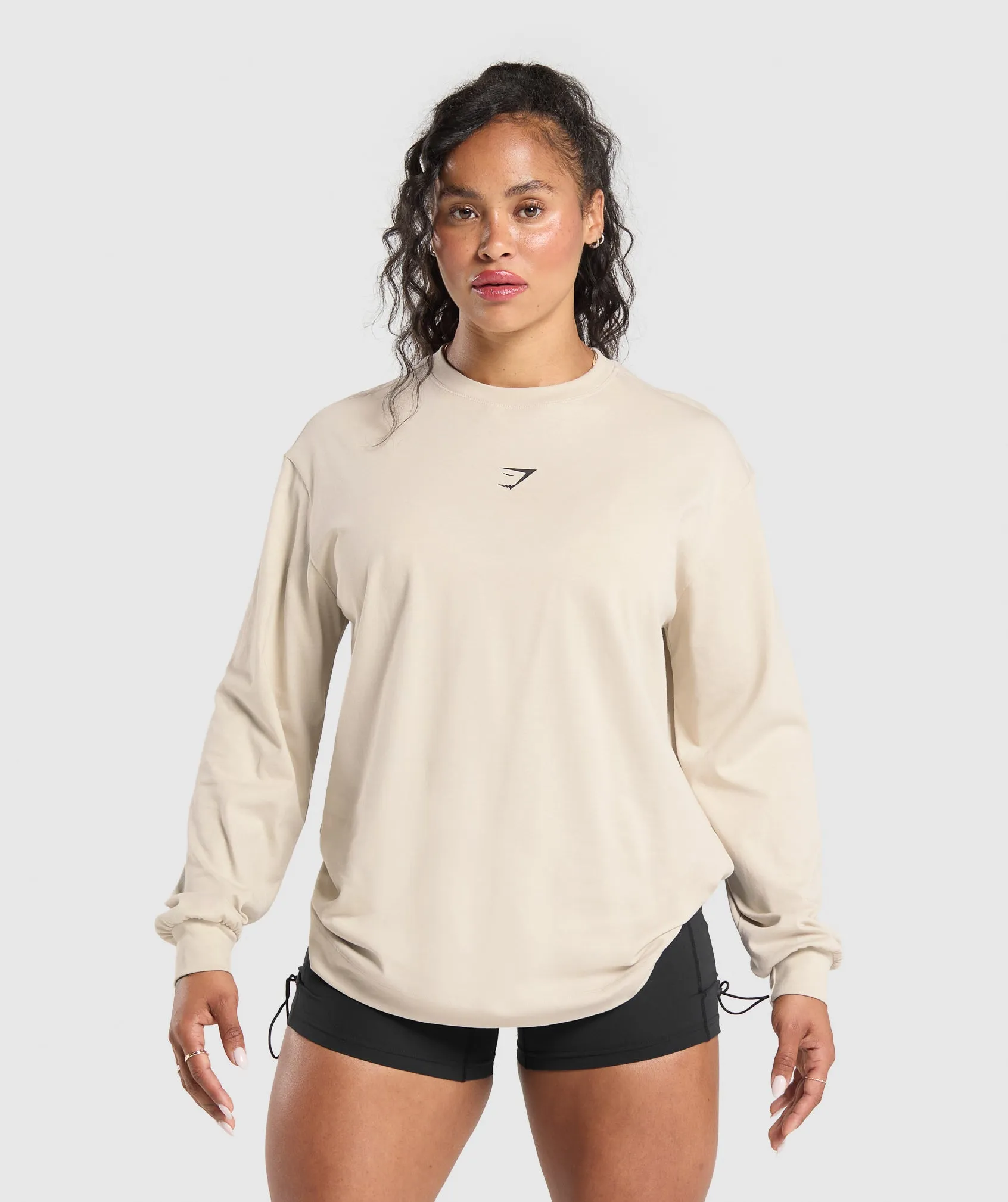 Gymshark Powered By Pre Long Sleeve Top - Pebble Grey