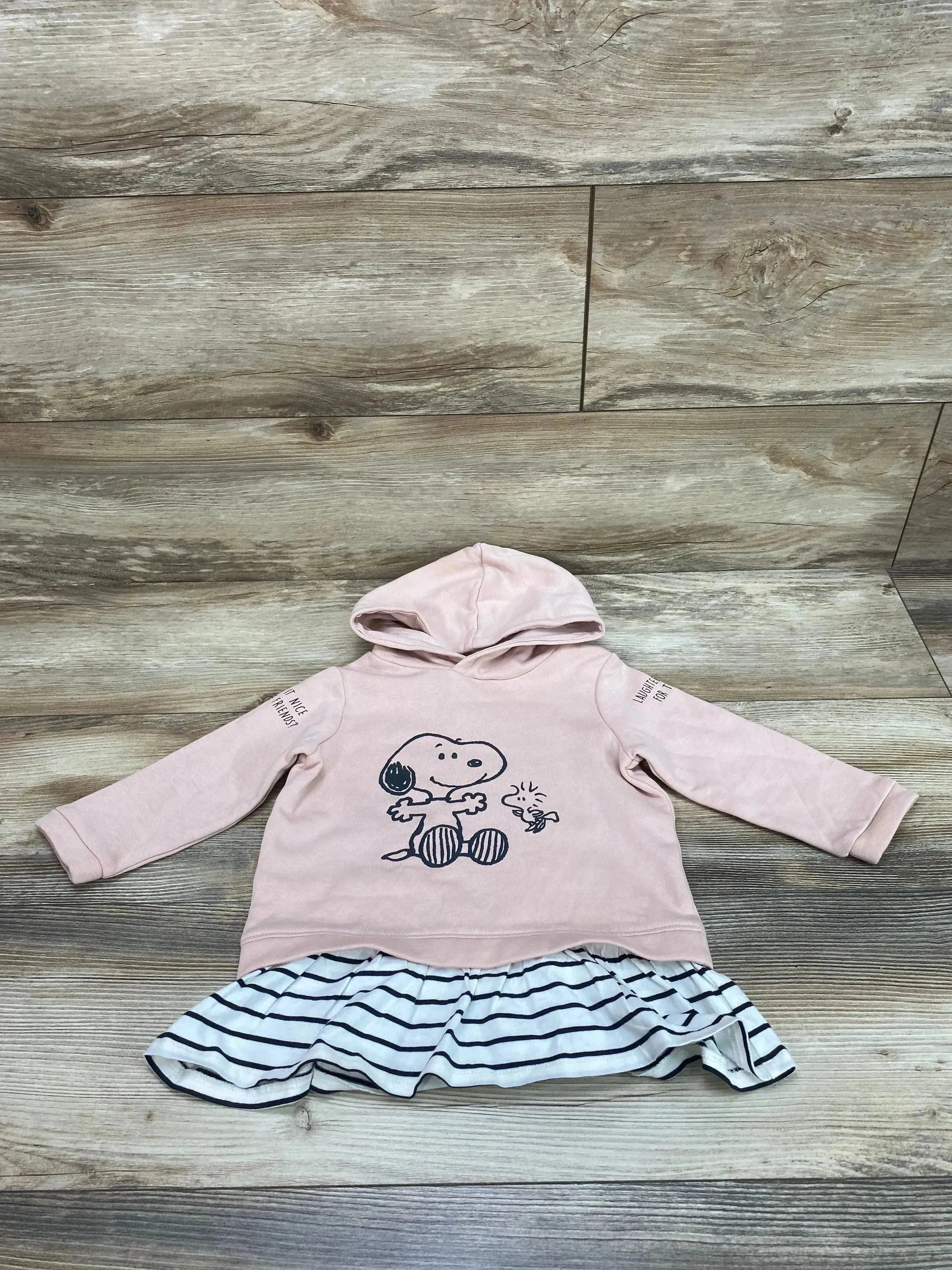 H&M Peanuts Snoopy Sweatshirt Dress Pink sz 12m