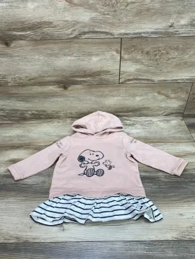 H&M Peanuts Snoopy Sweatshirt Dress Pink sz 12m