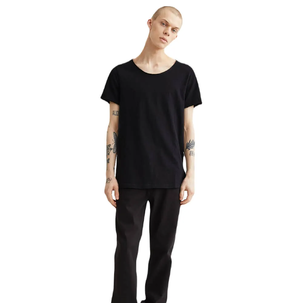 H&M Raw-edge T-shirt, black