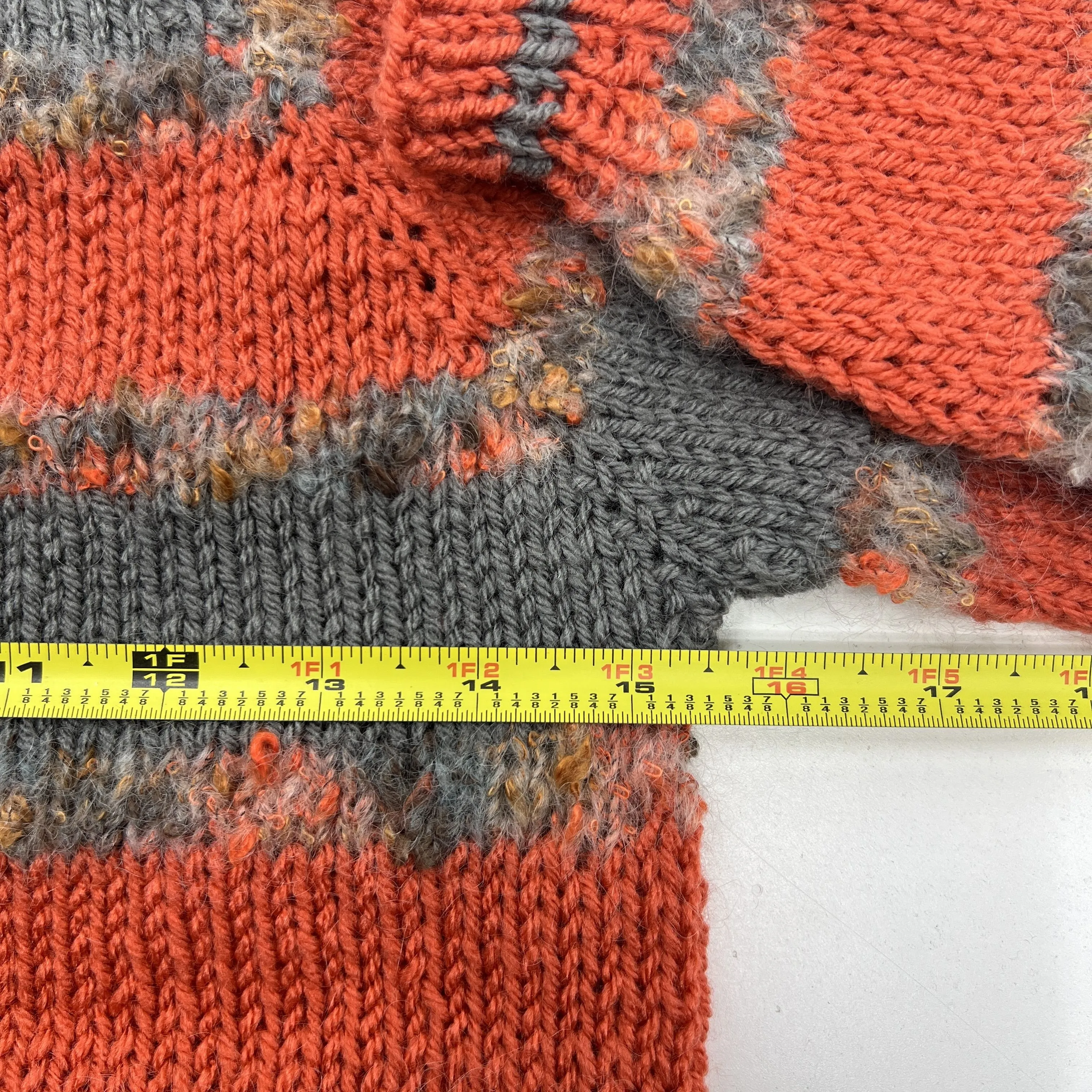 Handmade Orange Fuzzy Grey Blue & Yellow Sweaters Unisex SEE MEASUREMENTS