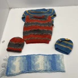 Handmade Orange Fuzzy Grey Blue & Yellow Sweaters Unisex SEE MEASUREMENTS