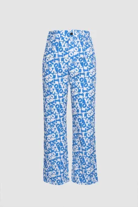 High Waisted All-Over Print Pants