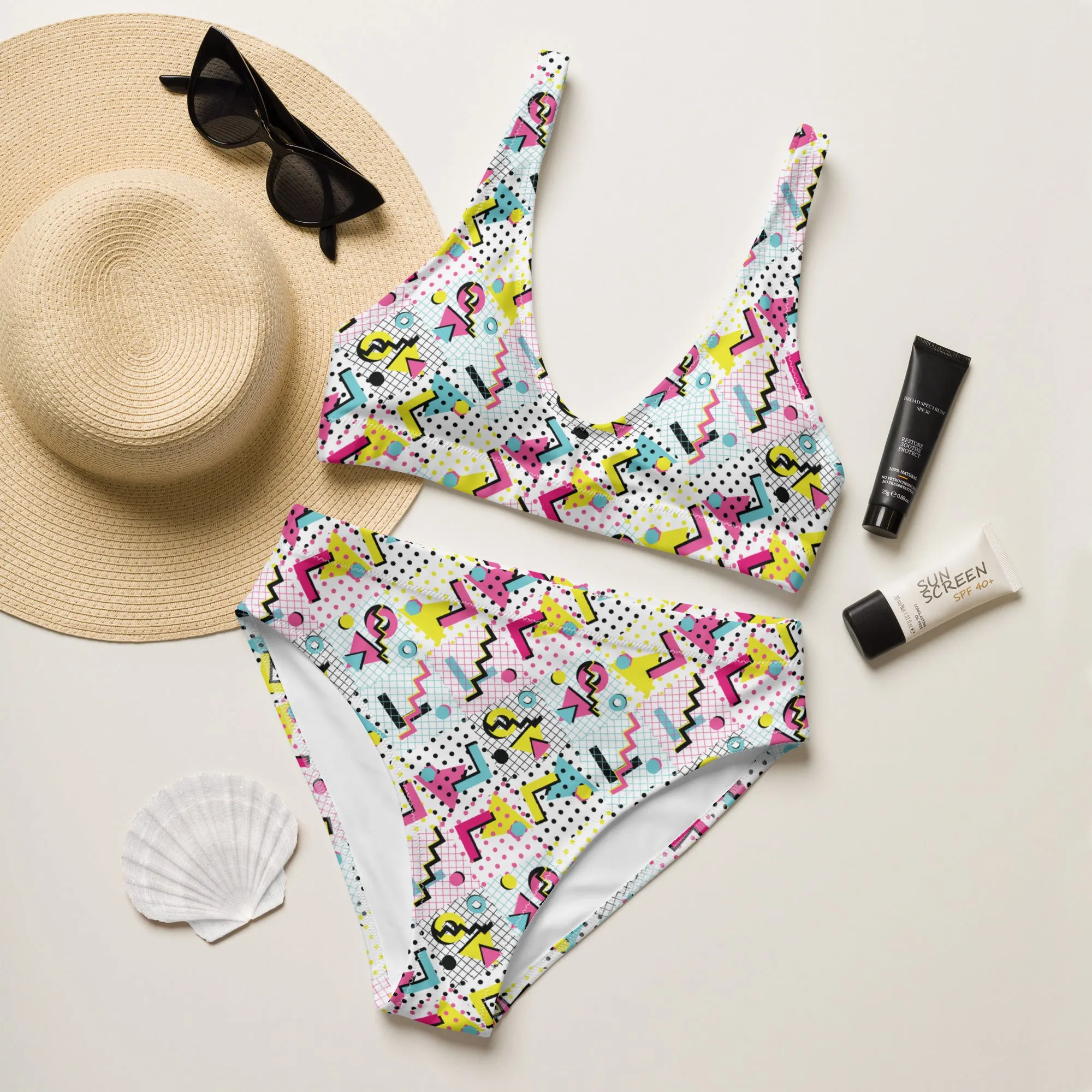 High Waisted Bikini Womens (Glamourange Luxury Bikini High Waisted - 0037 Patterns Model)