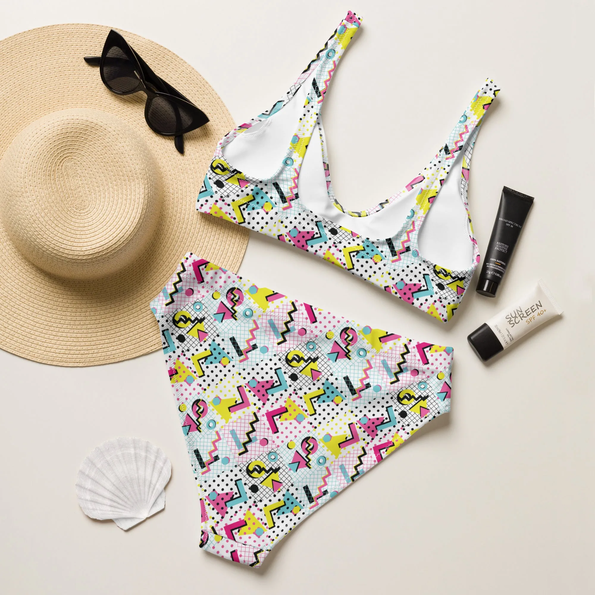 High Waisted Bikini Womens (Glamourange Luxury Bikini High Waisted - 0037 Patterns Model)
