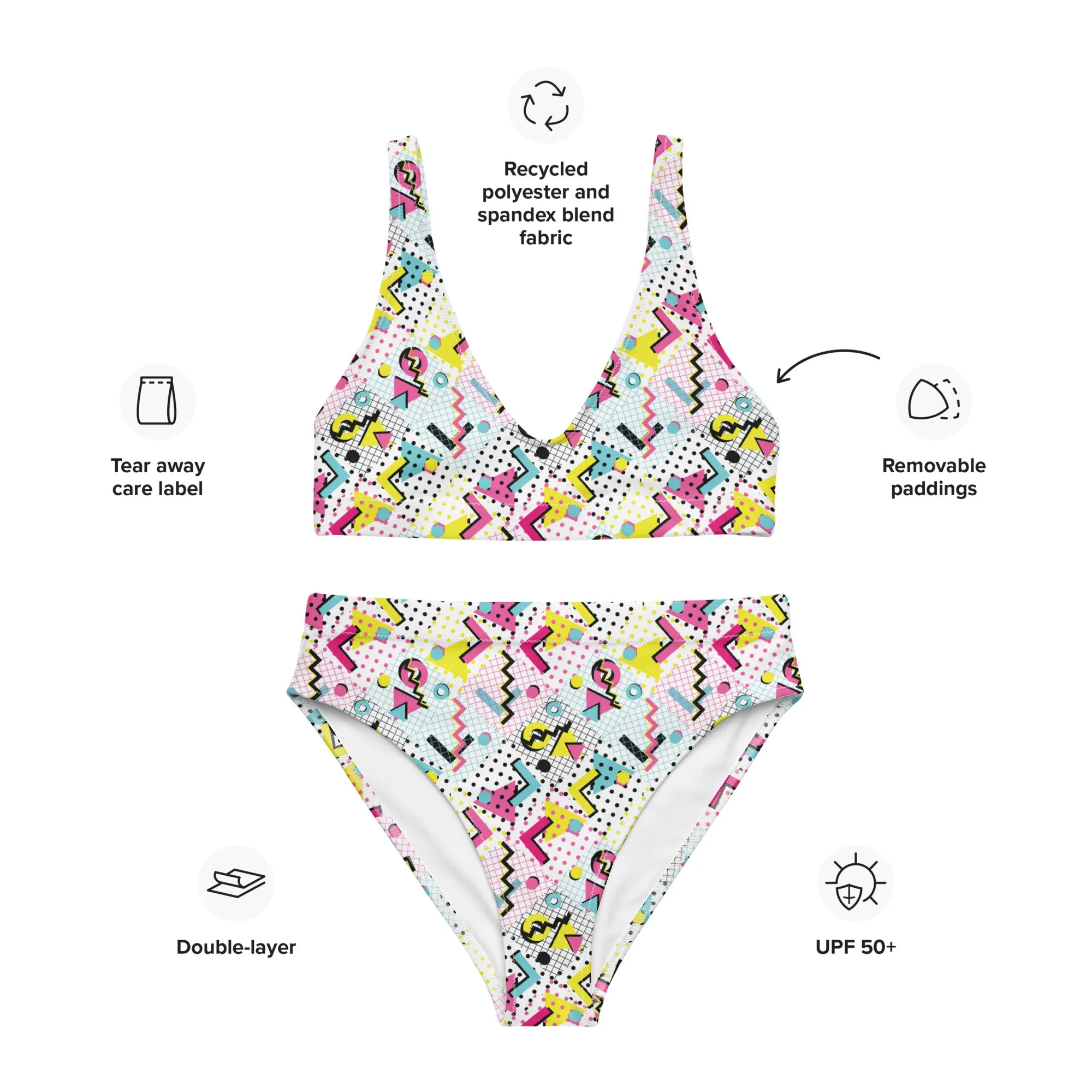 High Waisted Bikini Womens (Glamourange Luxury Bikini High Waisted - 0037 Patterns Model)