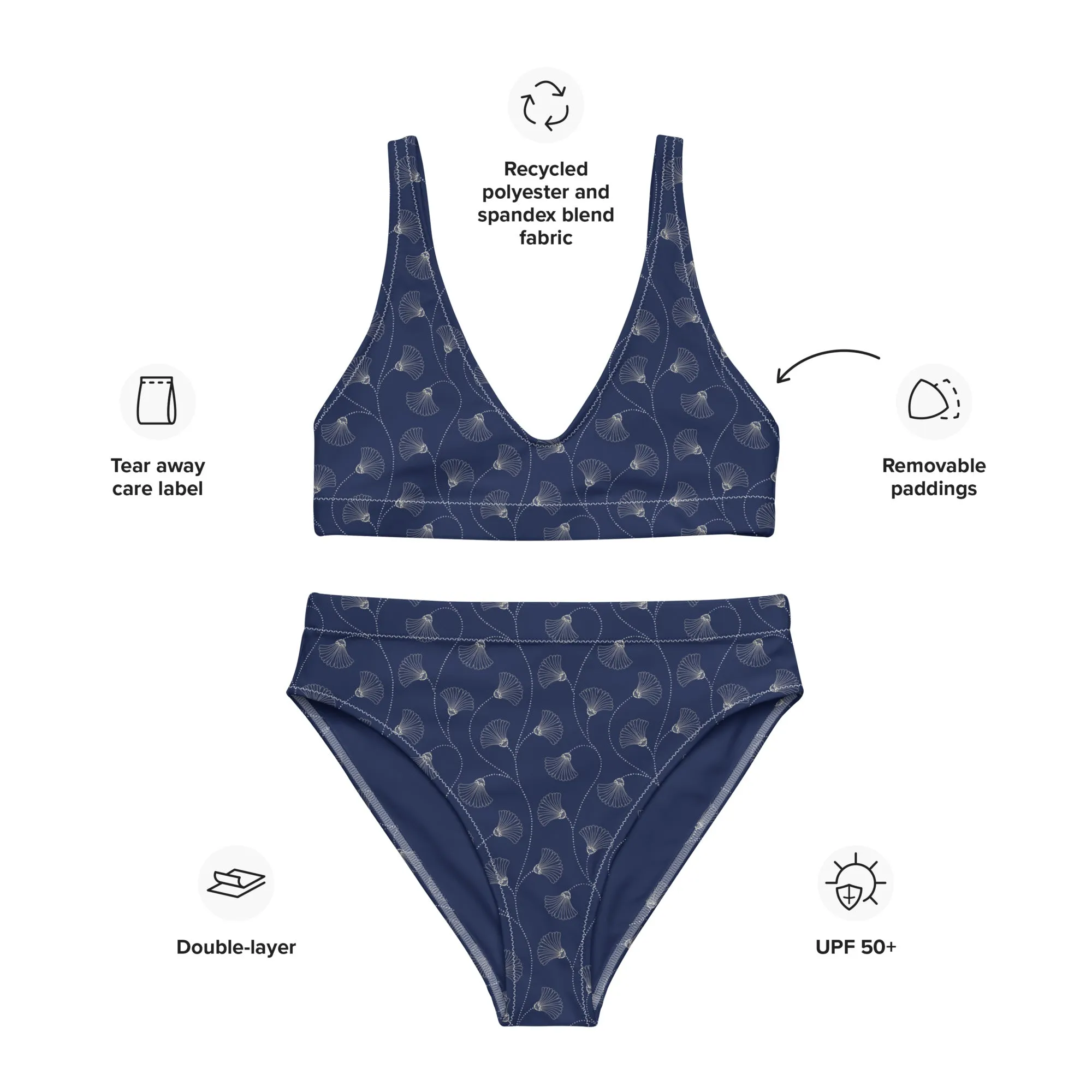 High Waisted Bikini Womens (Glamourange Luxury Bikini High Waisted - 0051 Patterns Model)