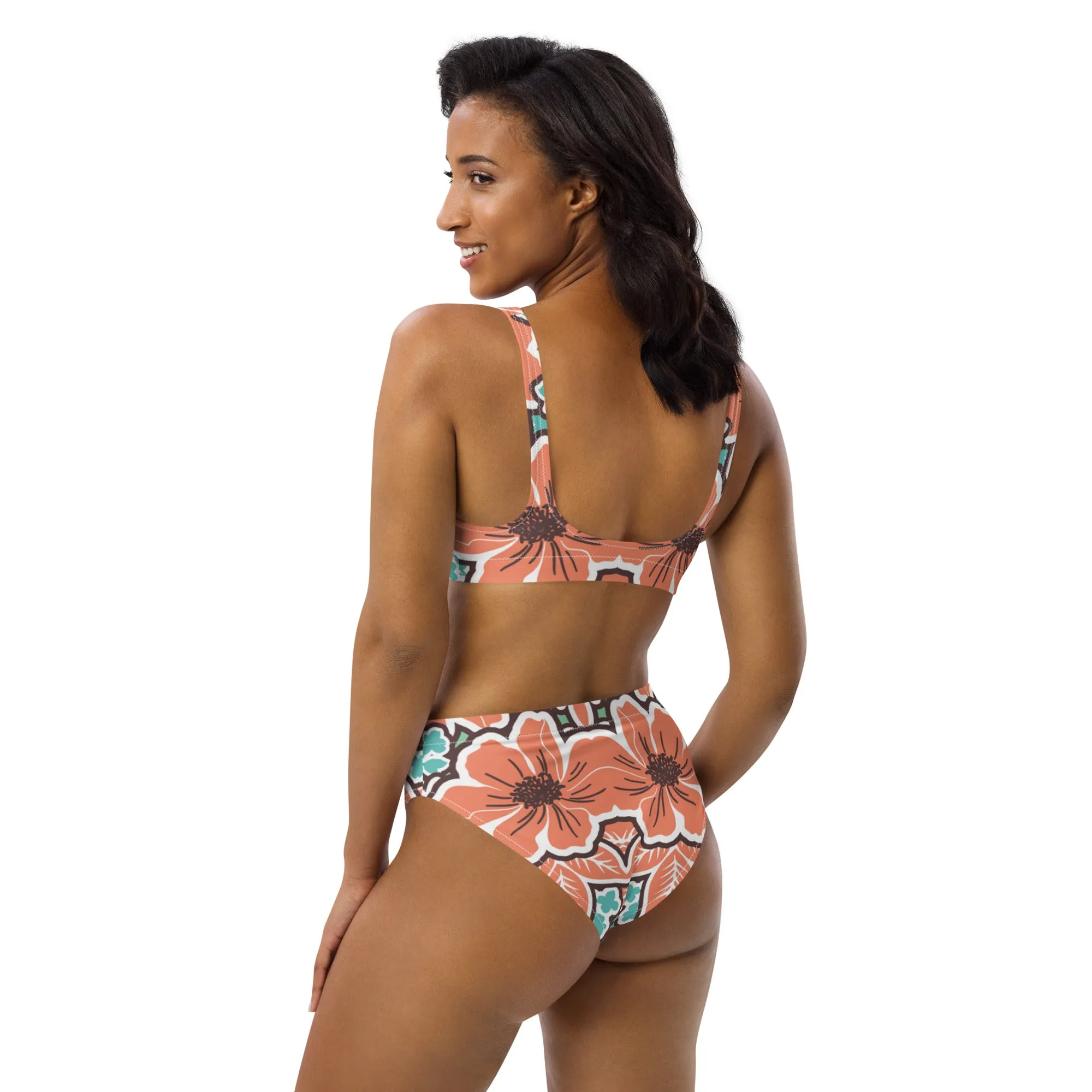 High Waisted Bikini Womens (Glamourange Luxury Bikini High Waisted - 0072 Patterns Model)