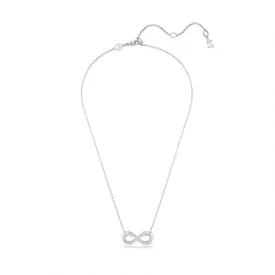 Hyperbola White Rhodium Plated Pavé Infinity Pendant 5679434