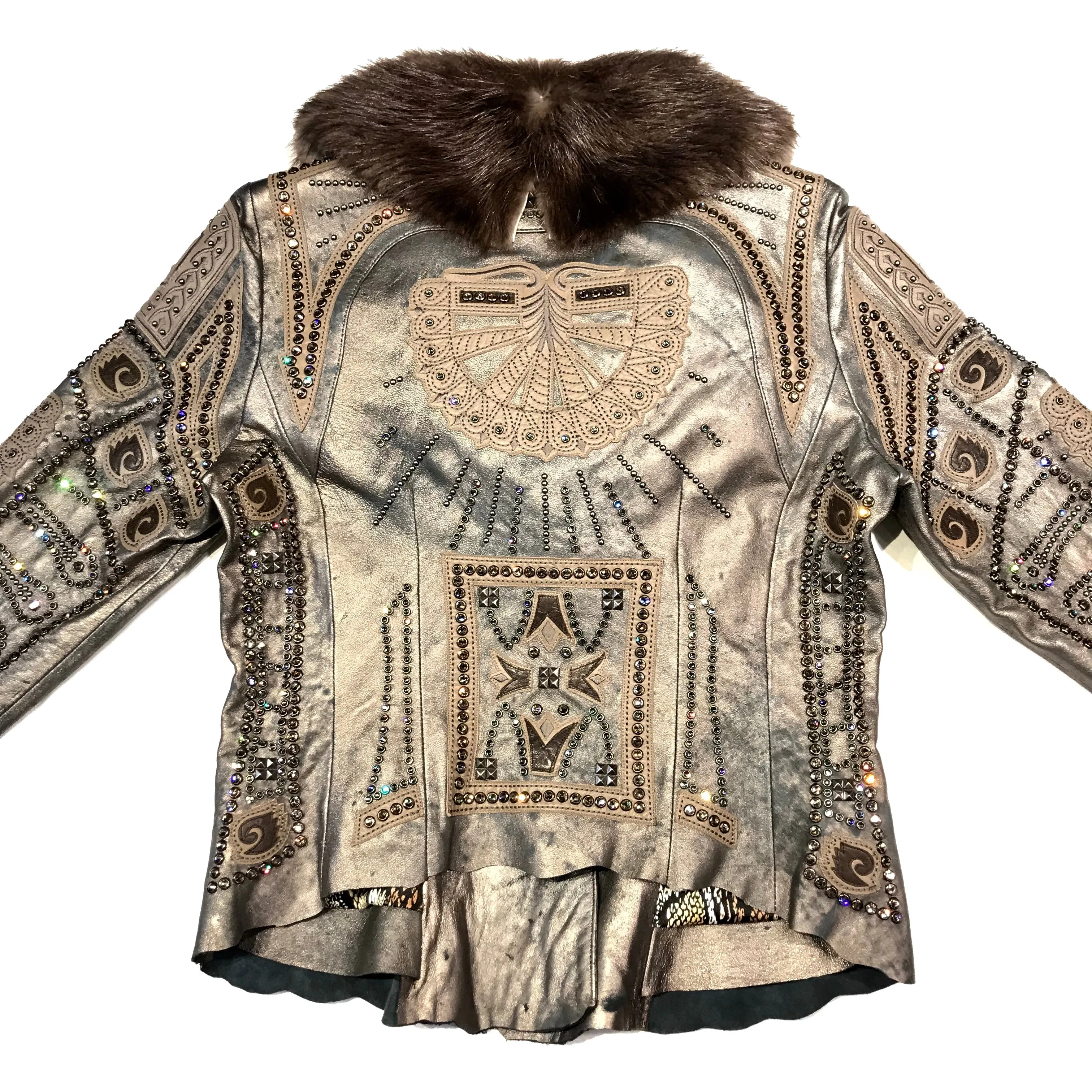 Kashani Mink Aztec Swarovski Crystal Jacket