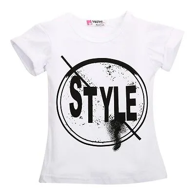 Kids Summer Short Sleeve Print T-Shirt Hole Pant Leggings 2PCS Outfit