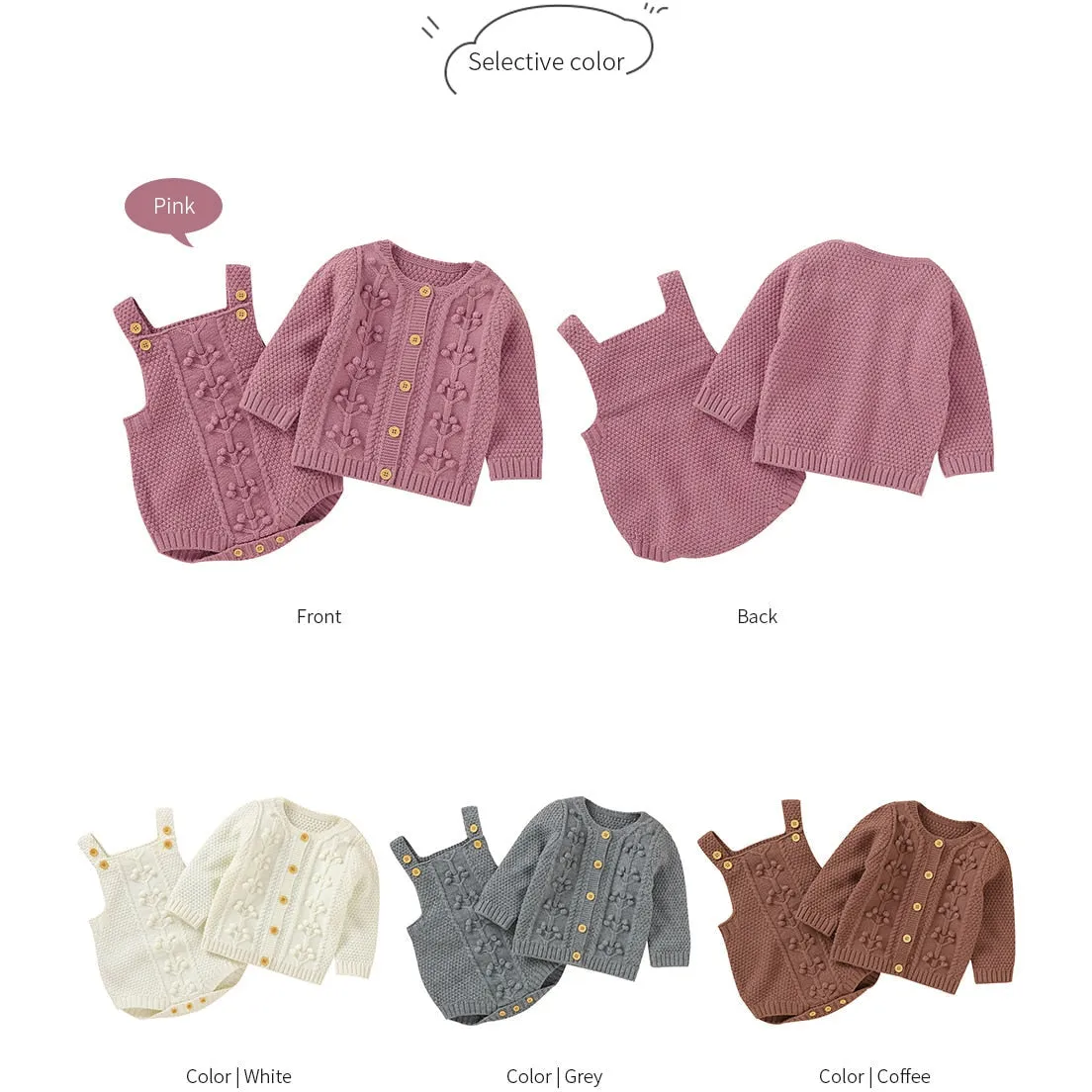 Knitted Sweater Romper Set