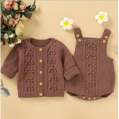 Knitted Sweater Romper Set