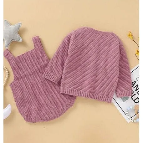 Knitted Sweater Romper Set